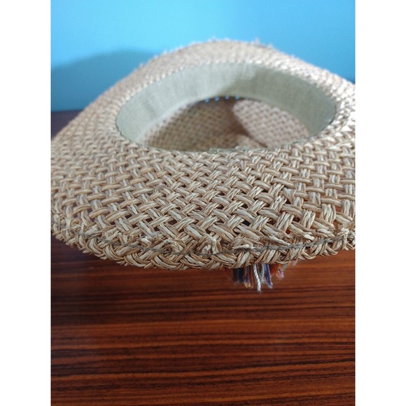 Firethorn Natural Straw Hat Multicolor Braided Ribbon Tassel - Picture 16 of 16